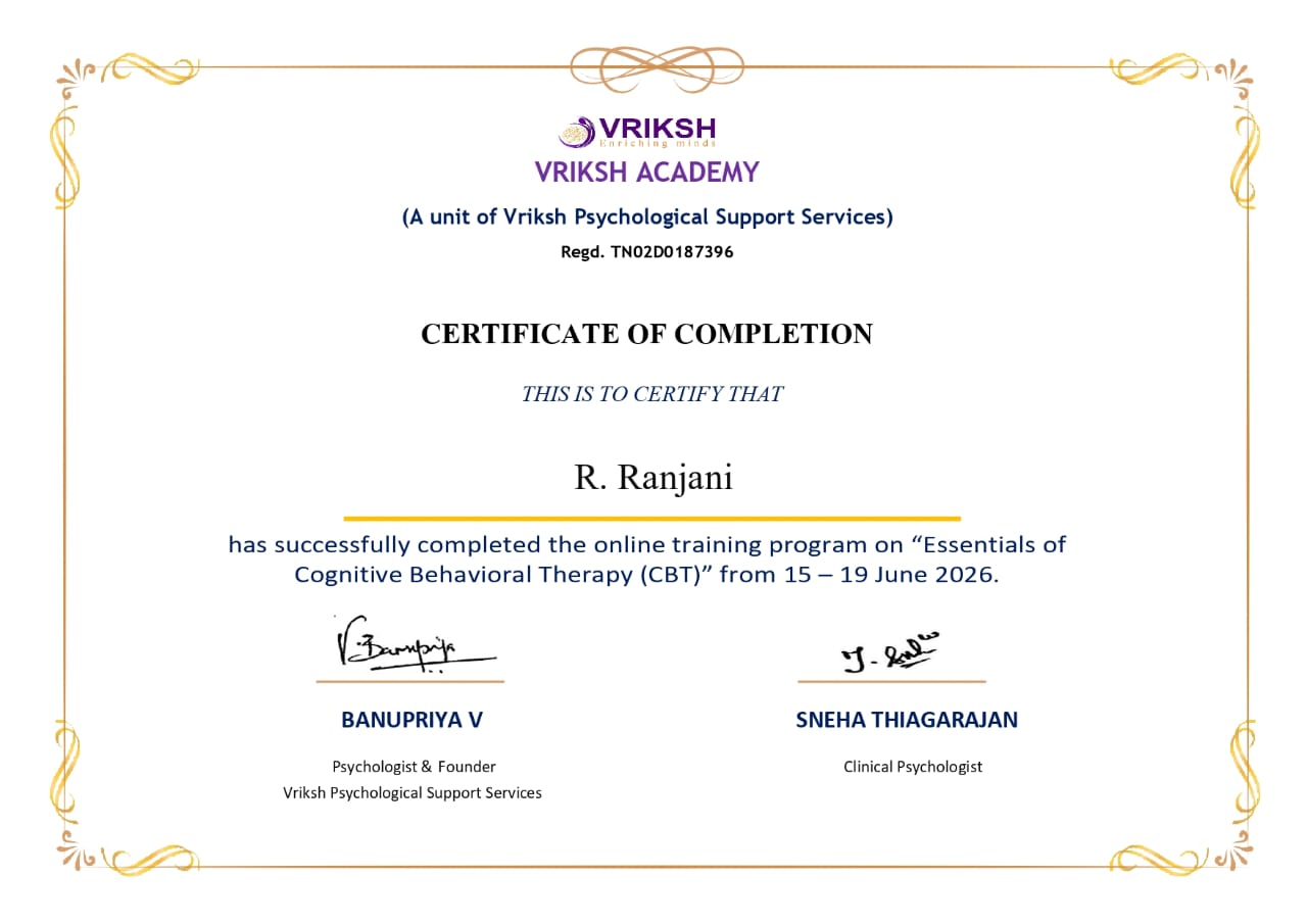 Essentials of Cognitive Behavioral Therapy (CBT) — Vriksh Academy